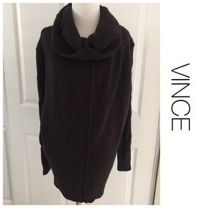 Vince Cowl Neck Brown Sweater Tunic XS
